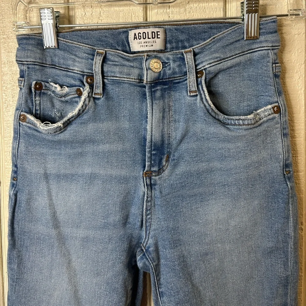 AGOLDE Sophie High Rise Skinny, size 26.  Some slight wear below zipper.